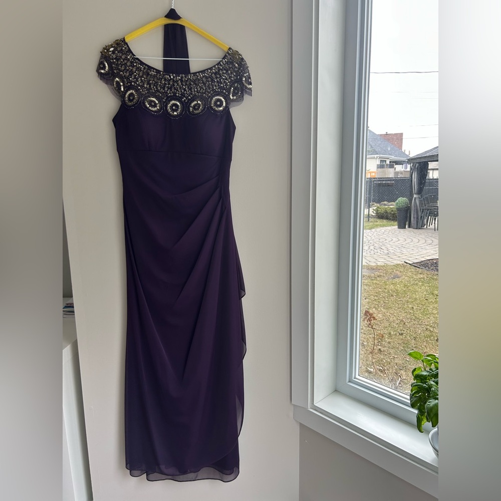 Elegant Purple Beaded Dress
